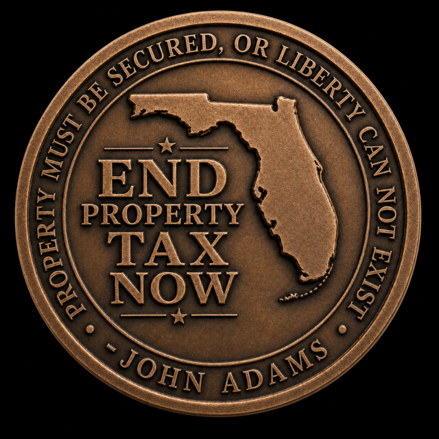 Bronze End Property Tax Now challenge coin